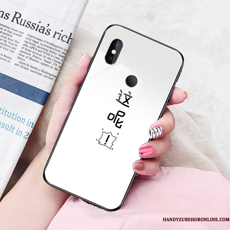 Hoesje Redmi Note 6 Pro Bescherming Trend Glas, Hoes Redmi Note 6 Pro Roodtelefoon