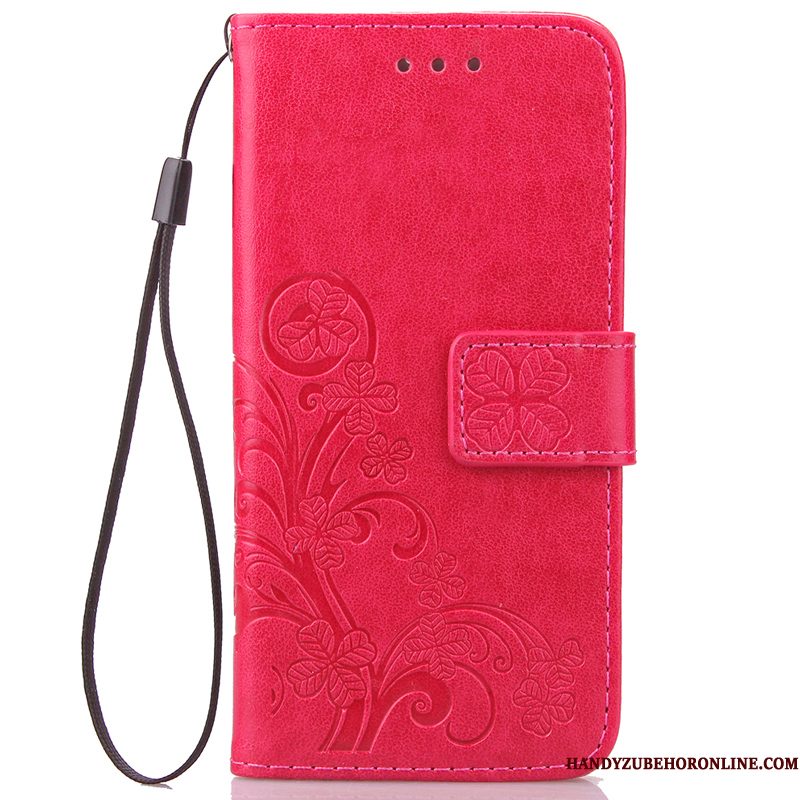 Hoesje Redmi Note 6 Pro Folio Rood Anti-fall, Hoes Redmi Note 6 Pro Leer Minitelefoon