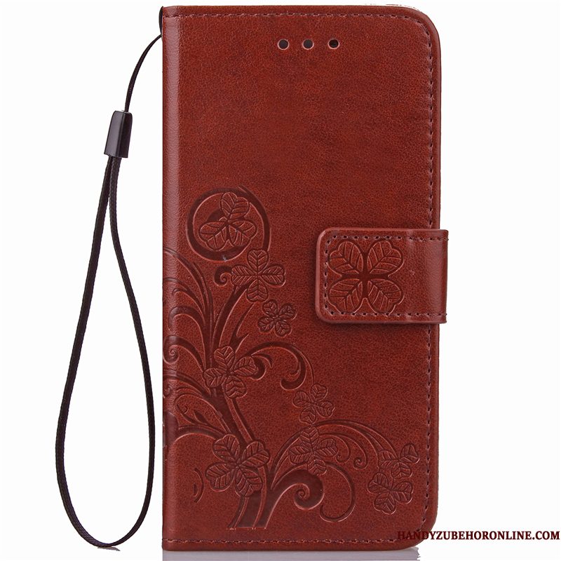 Hoesje Redmi Note 6 Pro Folio Rood Anti-fall, Hoes Redmi Note 6 Pro Leer Minitelefoon