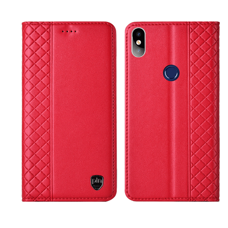 Hoesje Redmi Note 6 Pro Leer Telefoon Mini, Hoes Redmi Note 6 Pro Zacht Anti-fall Rood