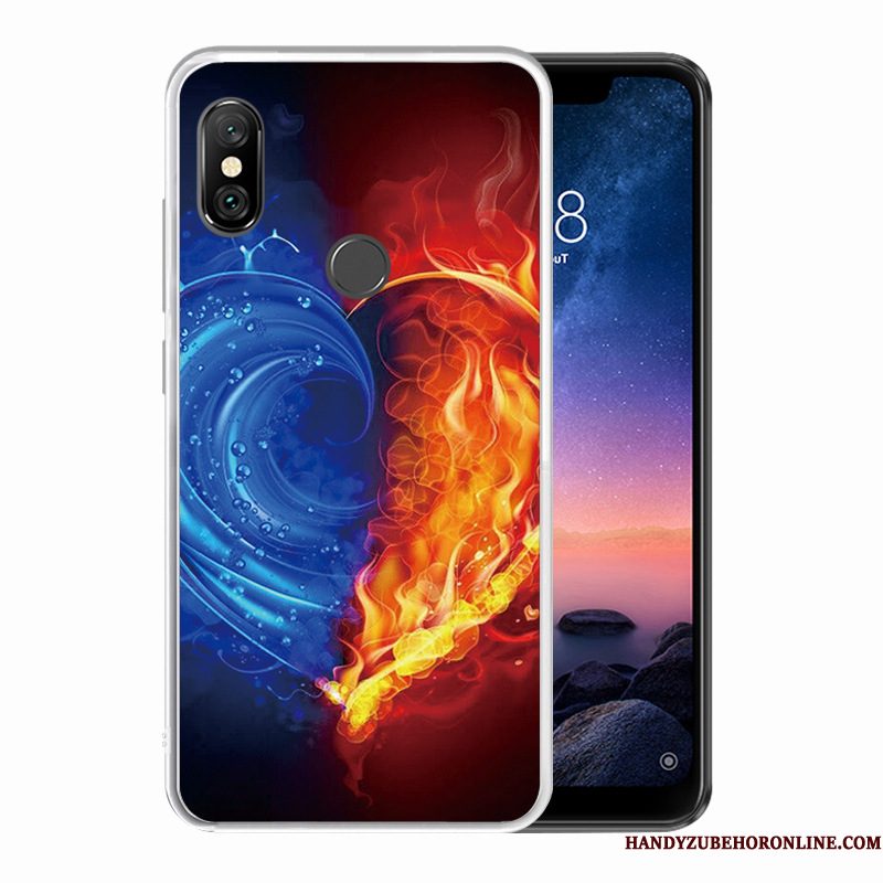 Hoesje Redmi Note 6 Pro Siliconen Minitelefoon, Hoes Redmi Note 6 Pro Patroon Rood