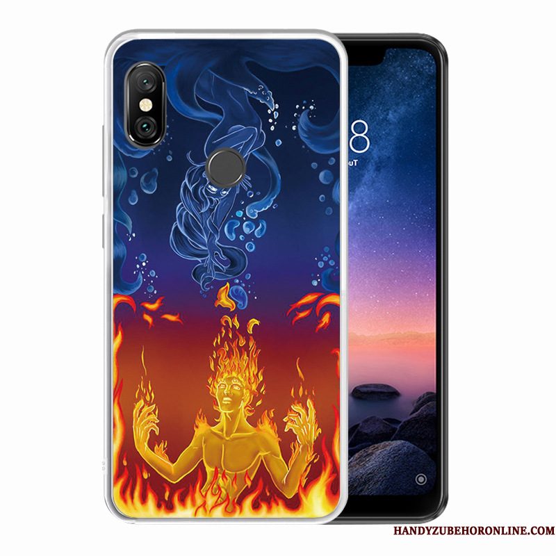 Hoesje Redmi Note 6 Pro Siliconen Minitelefoon, Hoes Redmi Note 6 Pro Patroon Rood