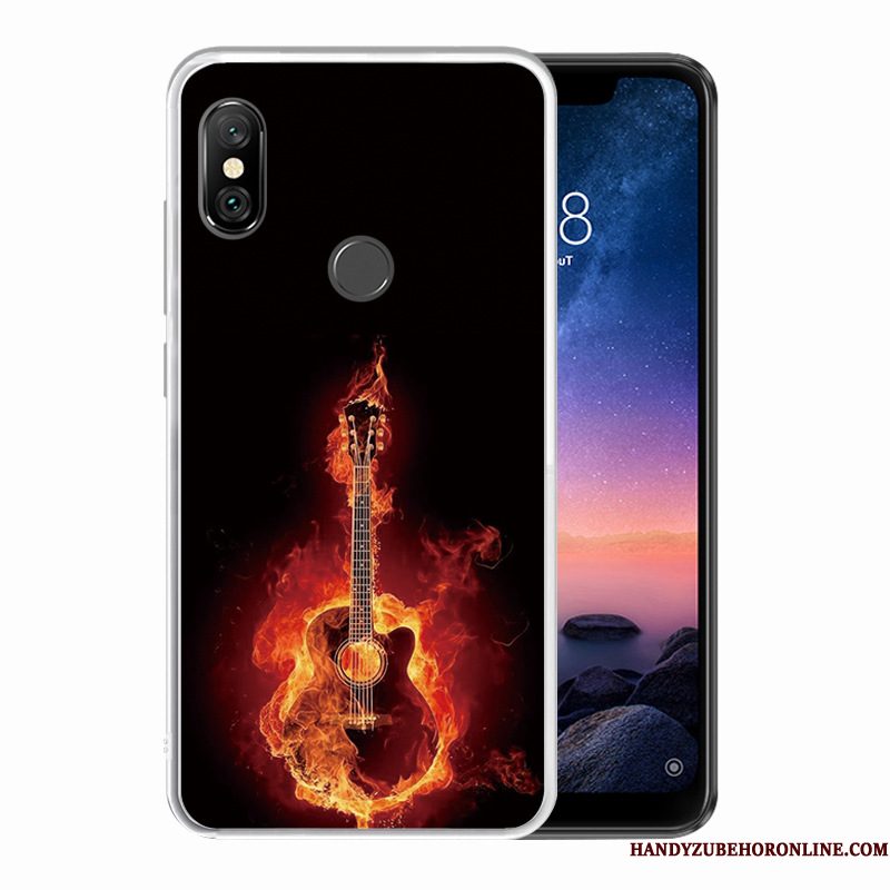 Hoesje Redmi Note 6 Pro Siliconen Minitelefoon, Hoes Redmi Note 6 Pro Patroon Rood