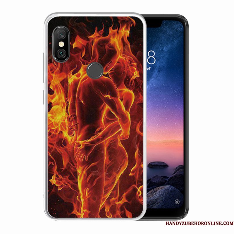 Hoesje Redmi Note 6 Pro Siliconen Minitelefoon, Hoes Redmi Note 6 Pro Patroon Rood