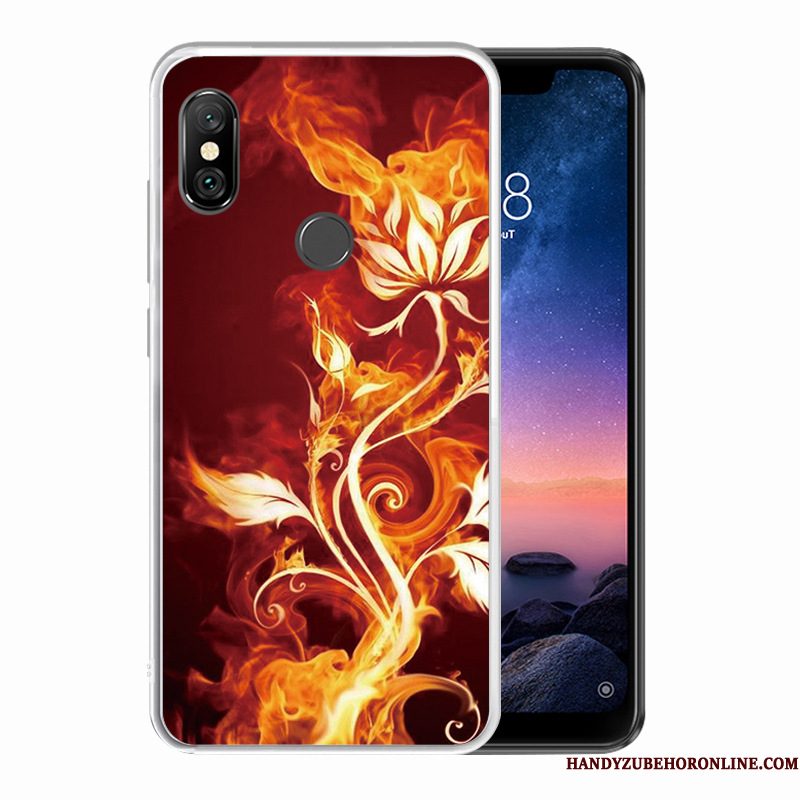 Hoesje Redmi Note 6 Pro Siliconen Minitelefoon, Hoes Redmi Note 6 Pro Patroon Rood