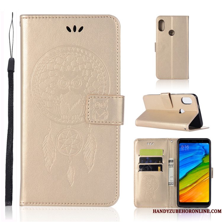 Hoesje Redmi Note 6 Pro Spotprent Telefoon Anti-fall, Hoes Redmi Note 6 Pro Folio Rood Mini