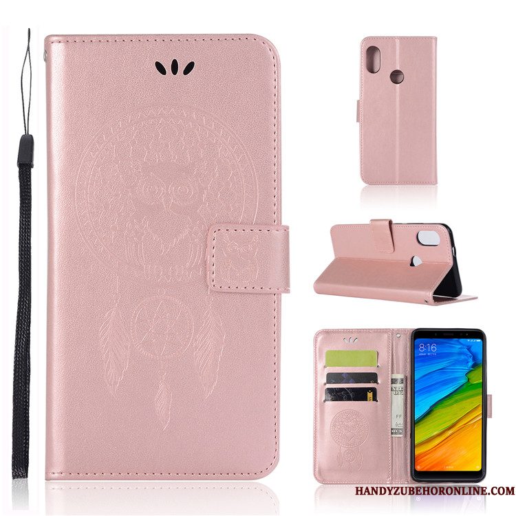 Hoesje Redmi Note 6 Pro Spotprent Telefoon Anti-fall, Hoes Redmi Note 6 Pro Folio Rood Mini