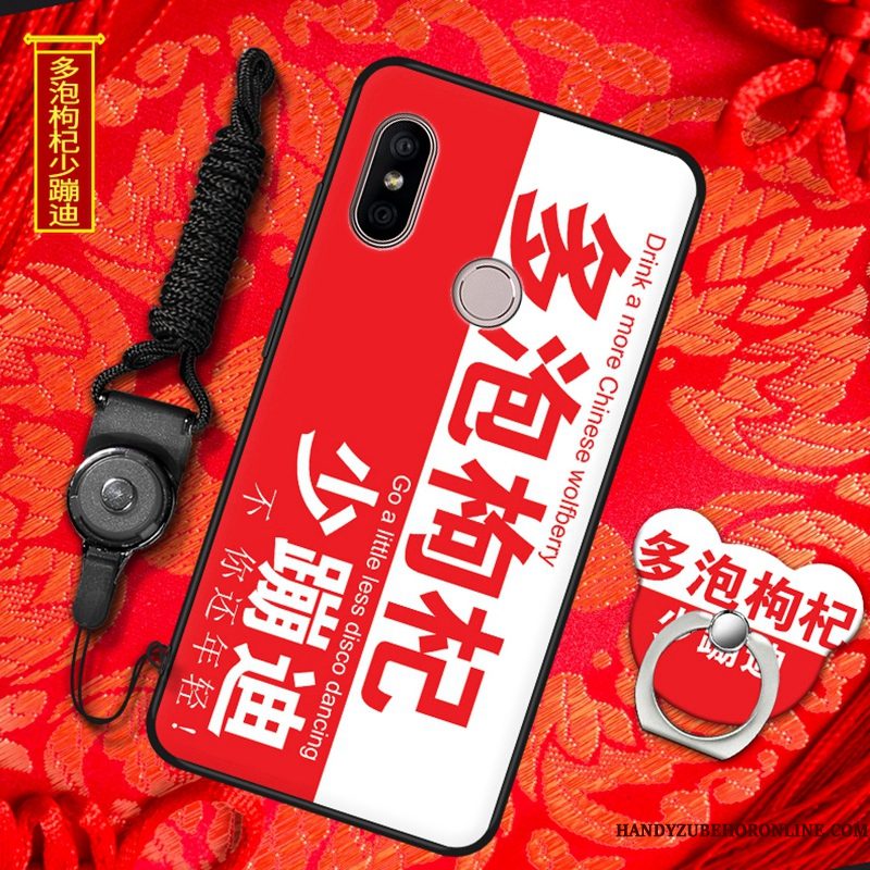 Hoesje Redmi Note 6 Pro Zacht Nieuw Rood, Hoes Redmi Note 6 Pro Bescherming Telefoon