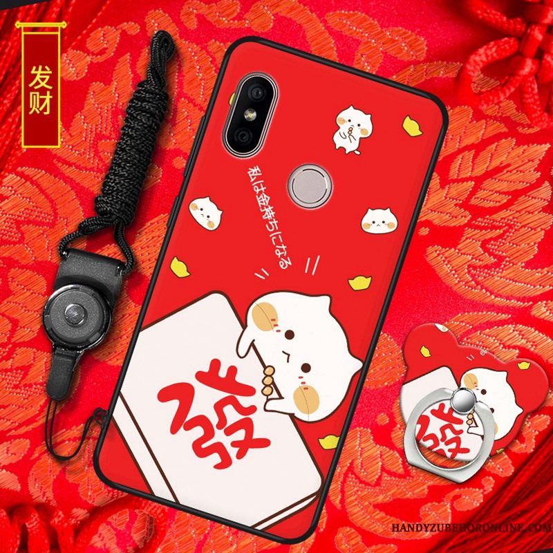 Hoesje Redmi Note 6 Pro Zacht Nieuw Rood, Hoes Redmi Note 6 Pro Bescherming Telefoon