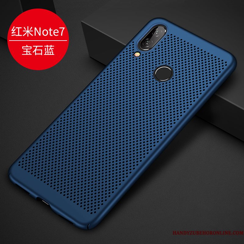 Hoesje Redmi Note 7 Bescherming Zwart Trend, Hoes Redmi Note 7 Ademend Hard