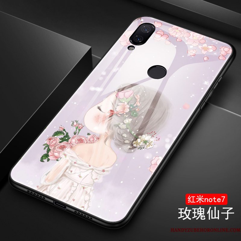 Hoesje Redmi Note 7 Scheppend Telefoon Persoonlijk, Hoes Redmi Note 7 Bescherming Net Red Blauw