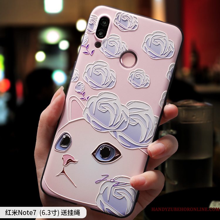 Hoesje Redmi Note 7 Scheppend Trendy Merk Mooie, Hoes Redmi Note 7 Zacht Persoonlijk Rood