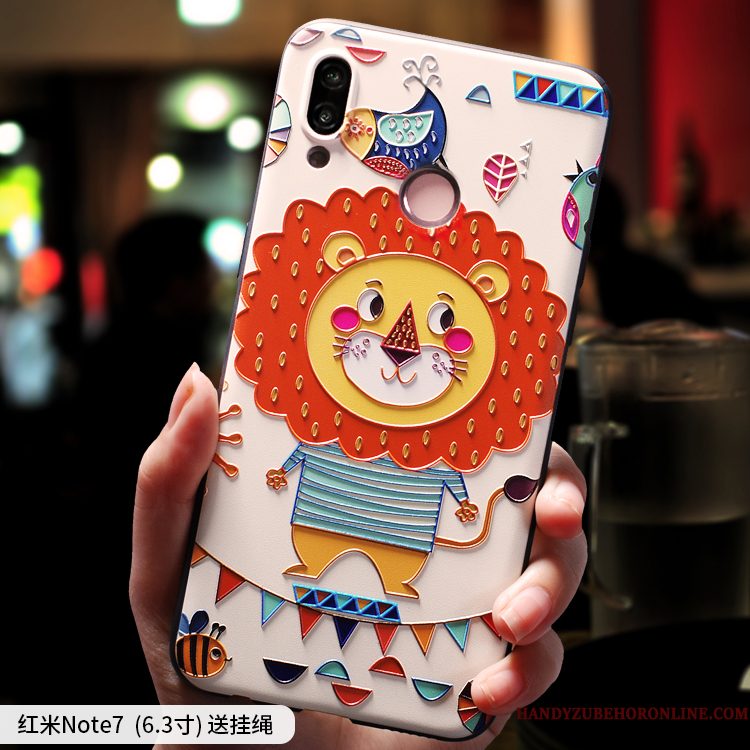 Hoesje Redmi Note 7 Scheppend Trendy Merk Mooie, Hoes Redmi Note 7 Zacht Persoonlijk Rood