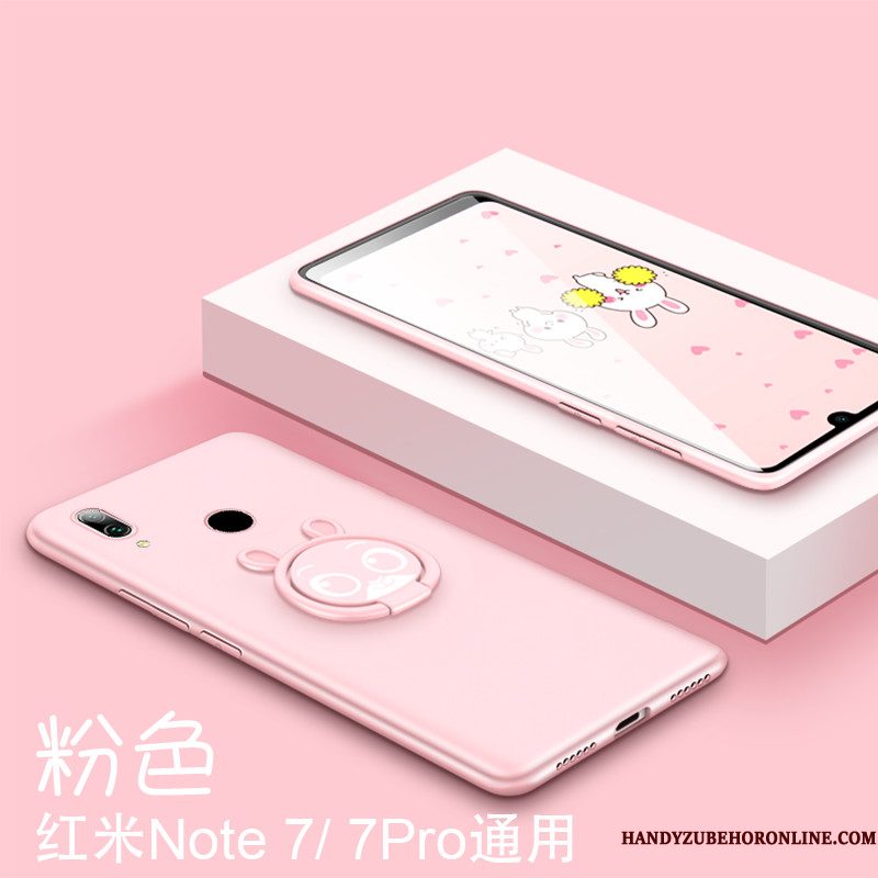 Hoesje Redmi Note 7 Spotprent Net Red Mooie, Hoes Redmi Note 7 Ondersteuning Trendy Merk Konijn