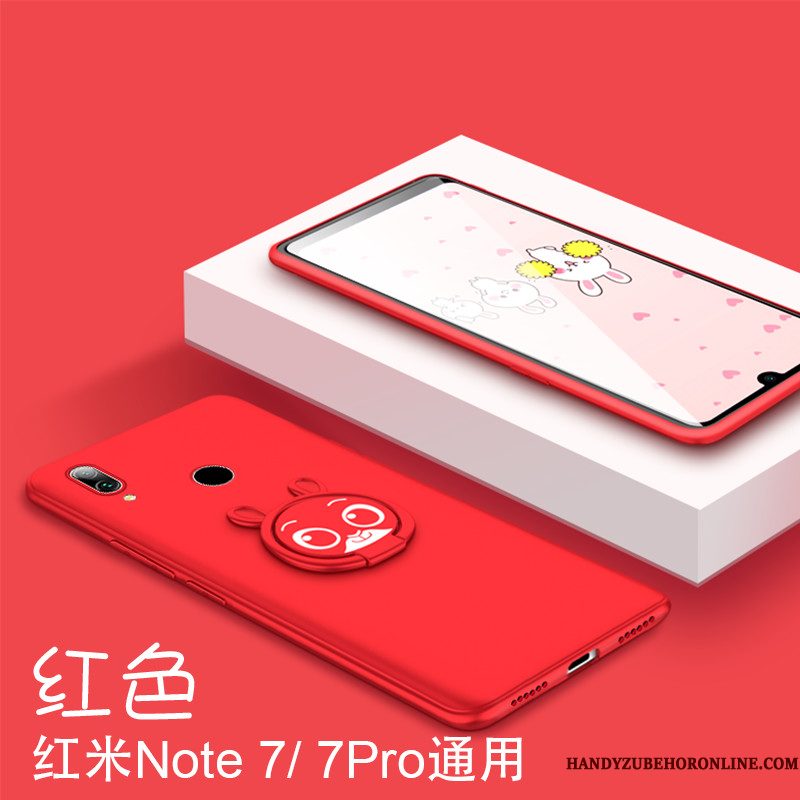 Hoesje Redmi Note 7 Spotprent Net Red Mooie, Hoes Redmi Note 7 Ondersteuning Trendy Merk Konijn