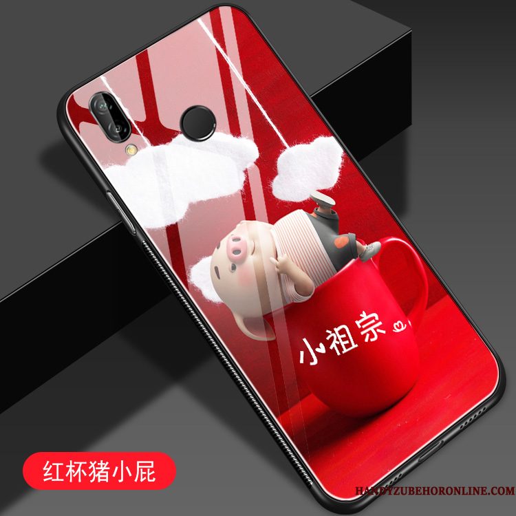 Hoesje Redmi Note 7 Spotprent Rood Mini, Hoes Redmi Note 7 Bescherming Telefoon Glas