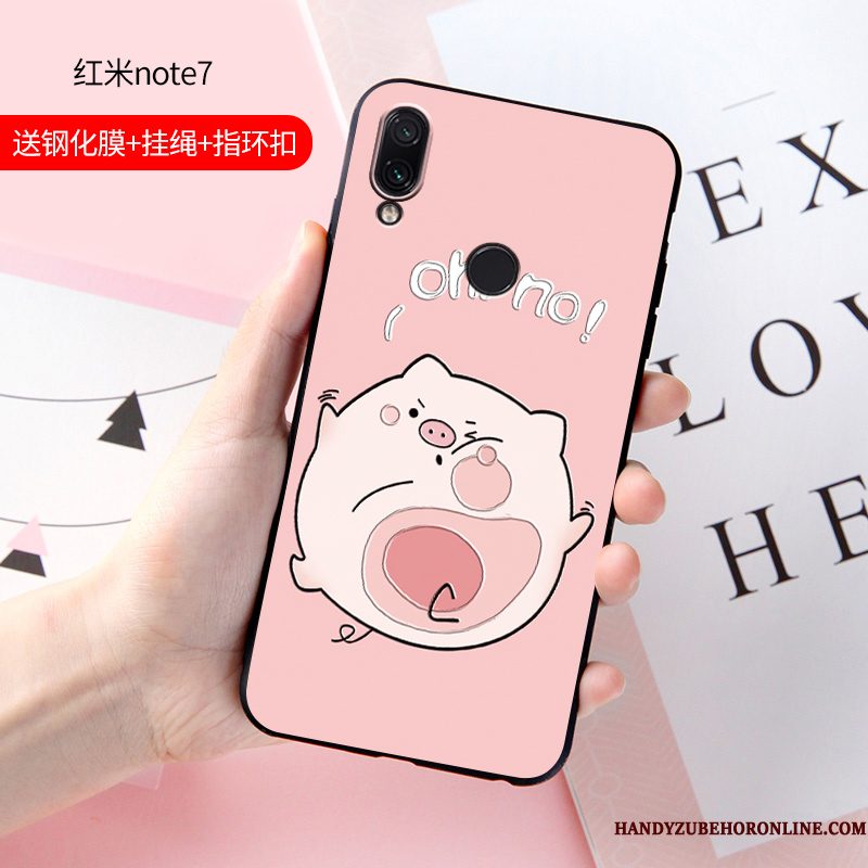 Hoesje Redmi Note 7 Zacht Anti-fall Trend, Hoes Redmi Note 7 Spotprent Schrobbentelefoon