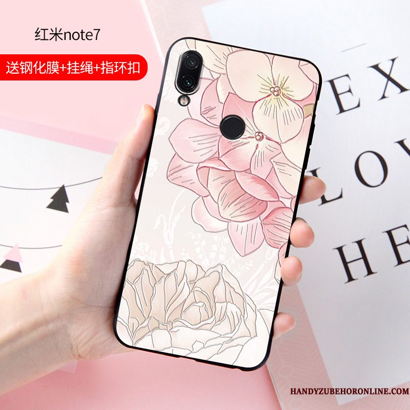 Hoesje Redmi Note 7 Zacht Anti-fall Trend, Hoes Redmi Note 7 Spotprent Schrobbentelefoon