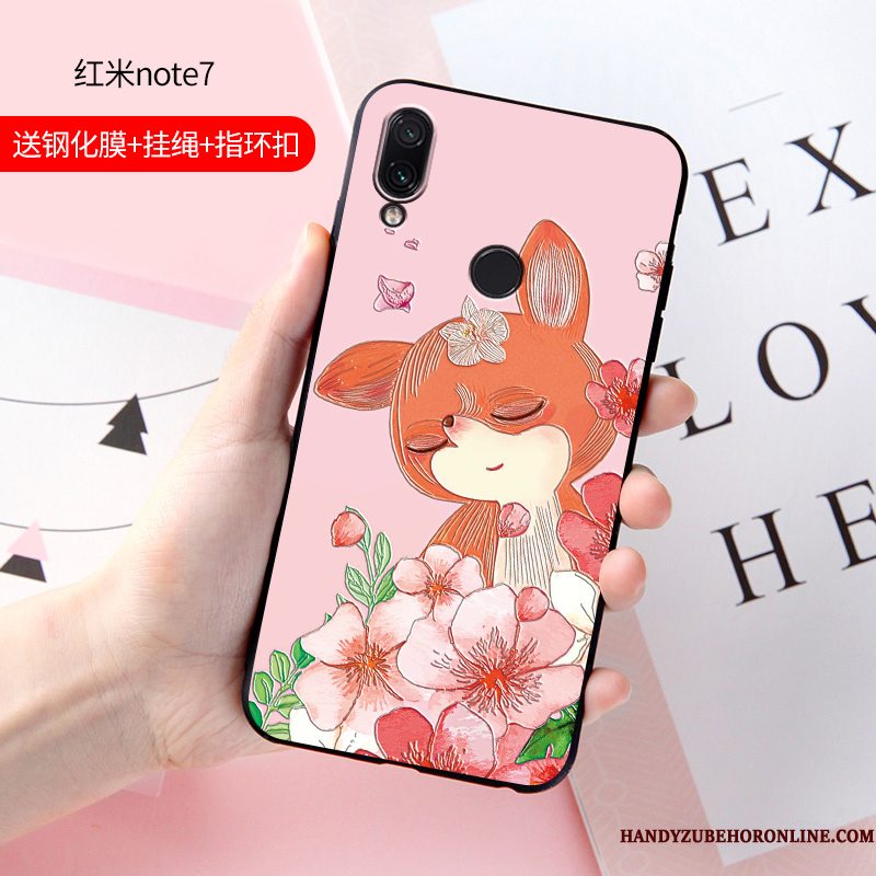 Hoesje Redmi Note 7 Zacht Anti-fall Trend, Hoes Redmi Note 7 Spotprent Schrobbentelefoon