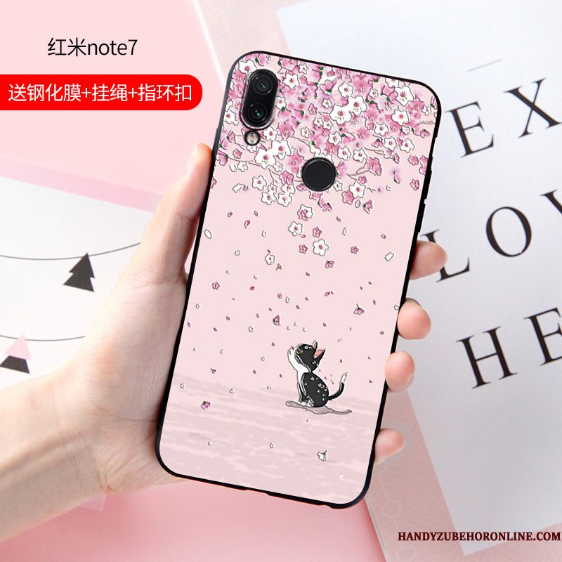 Hoesje Redmi Note 7 Zacht Anti-fall Trend, Hoes Redmi Note 7 Spotprent Schrobbentelefoon