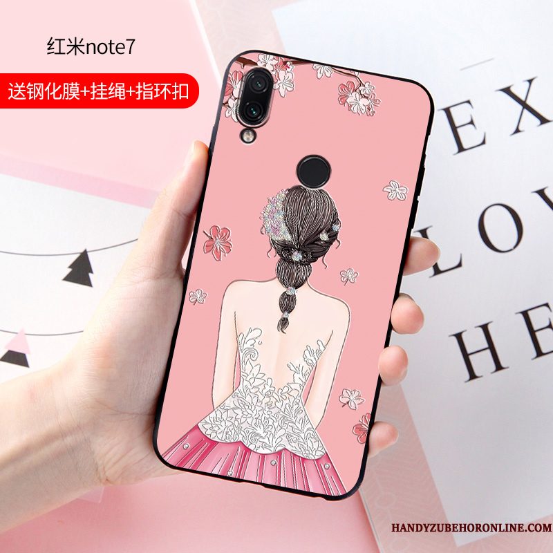 Hoesje Redmi Note 7 Zacht Anti-fall Trend, Hoes Redmi Note 7 Spotprent Schrobbentelefoon