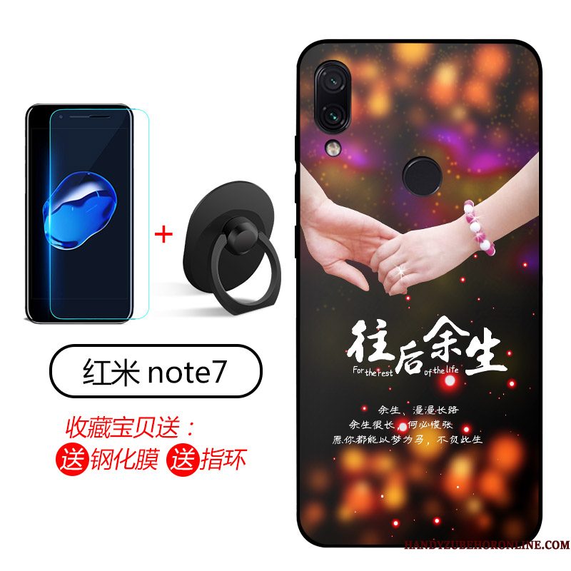 Hoesje Redmi Note 7 Zacht Telefoon Rood, Hoes Redmi Note 7 Bescherming Blauw Schrobben