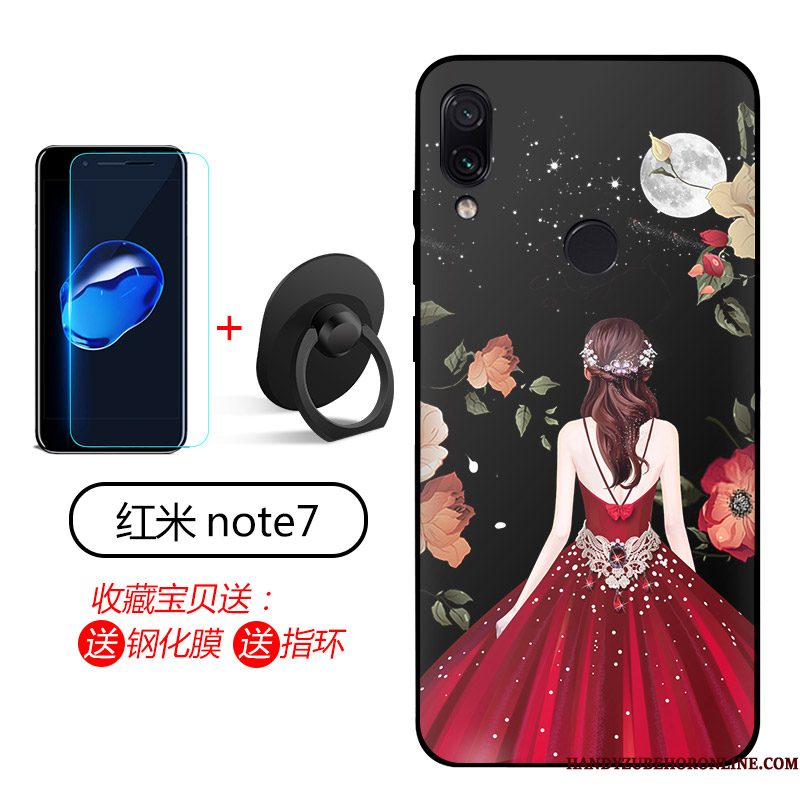 Hoesje Redmi Note 7 Zacht Telefoon Rood, Hoes Redmi Note 7 Bescherming Blauw Schrobben