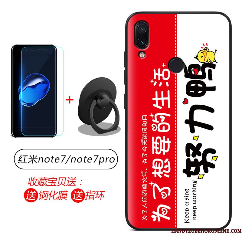 Hoesje Redmi Note 7 Zacht Telefoon Rood, Hoes Redmi Note 7 Bescherming Blauw Schrobben