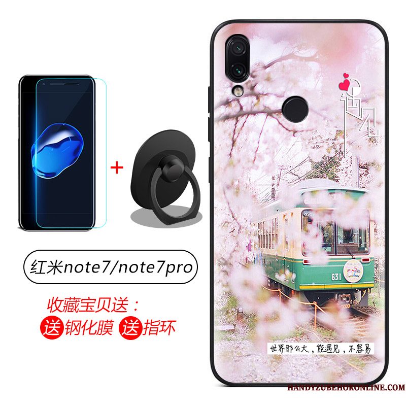 Hoesje Redmi Note 7 Zacht Telefoon Rood, Hoes Redmi Note 7 Bescherming Blauw Schrobben