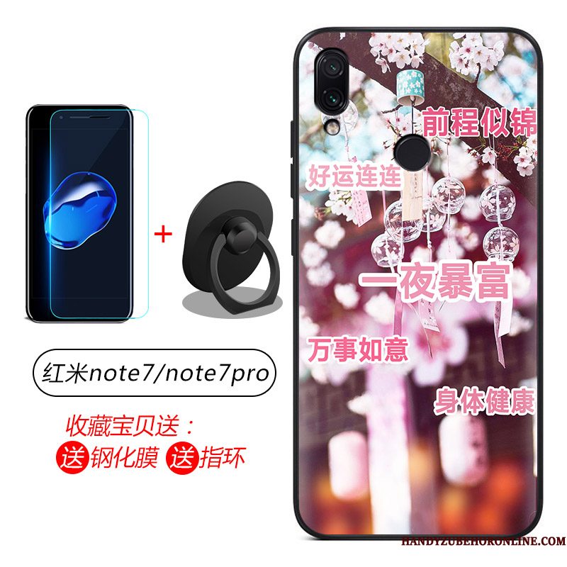 Hoesje Redmi Note 7 Zacht Telefoon Rood, Hoes Redmi Note 7 Bescherming Blauw Schrobben