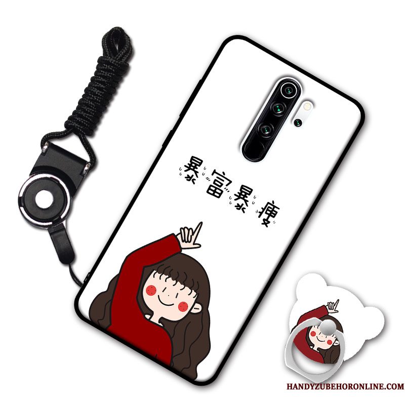 Hoesje Redmi Note 8 Pro Bescherming Hanger Rood, Hoes Redmi Note 8 Pro Zacht Licht Anti-fall