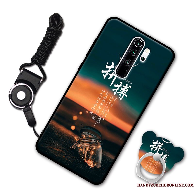 Hoesje Redmi Note 8 Pro Bescherming Hanger Rood, Hoes Redmi Note 8 Pro Zacht Licht Anti-fall