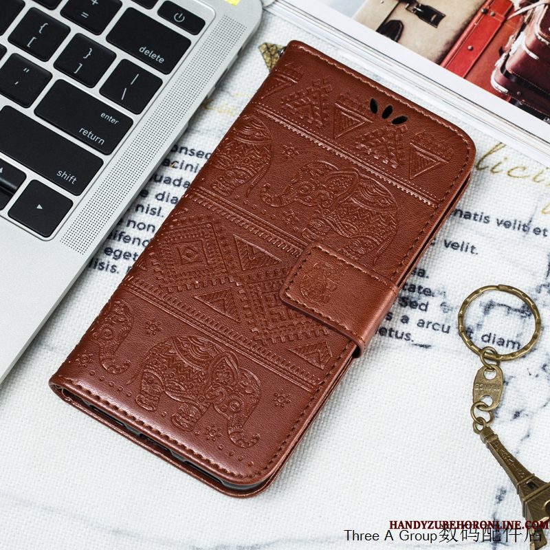 Hoesje Redmi Note 8 Pro Folio Bedrijf Blauw, Hoes Redmi Note 8 Pro Leer Grote Rood
