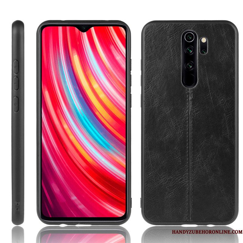 Hoesje Redmi Note 8 Pro Leer Hard Mini, Hoes Redmi Note 8 Pro Bescherming Telefoon Zwart