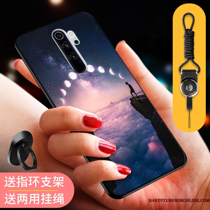 Hoesje Redmi Note 8 Pro Ondersteuning Telefoon Kat, Hoes Redmi Note 8 Pro Rood Hanger