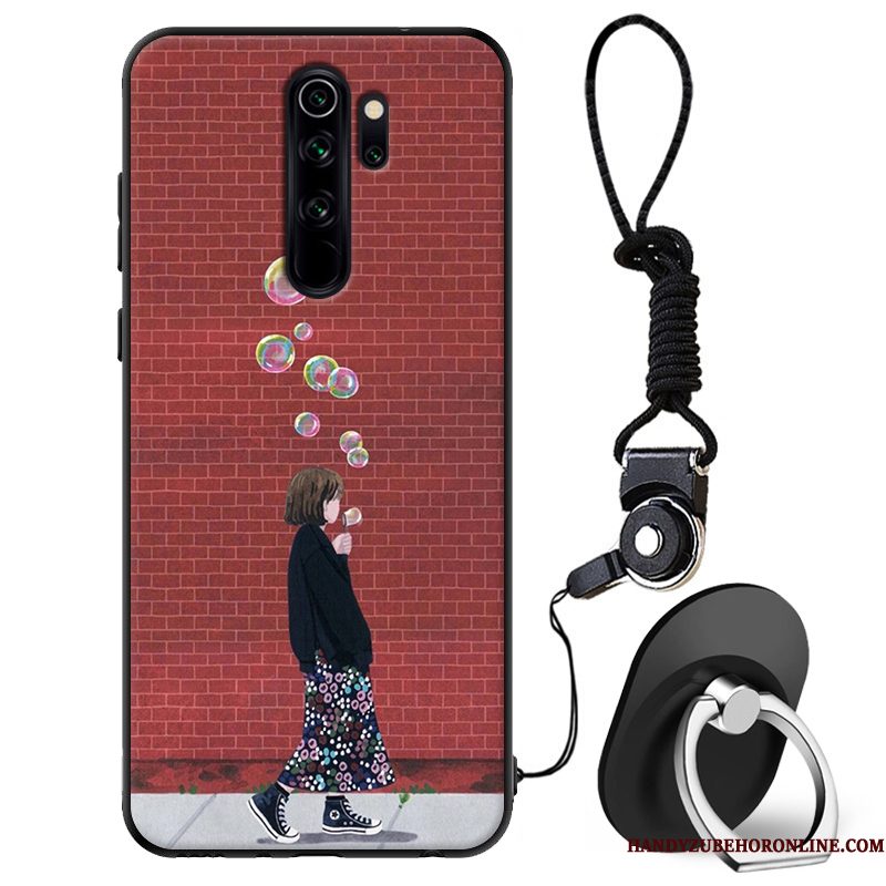 Hoesje Redmi Note 8 Pro Siliconen Minitelefoon, Hoes Redmi Note 8 Pro Bescherming Anti-fall Rood