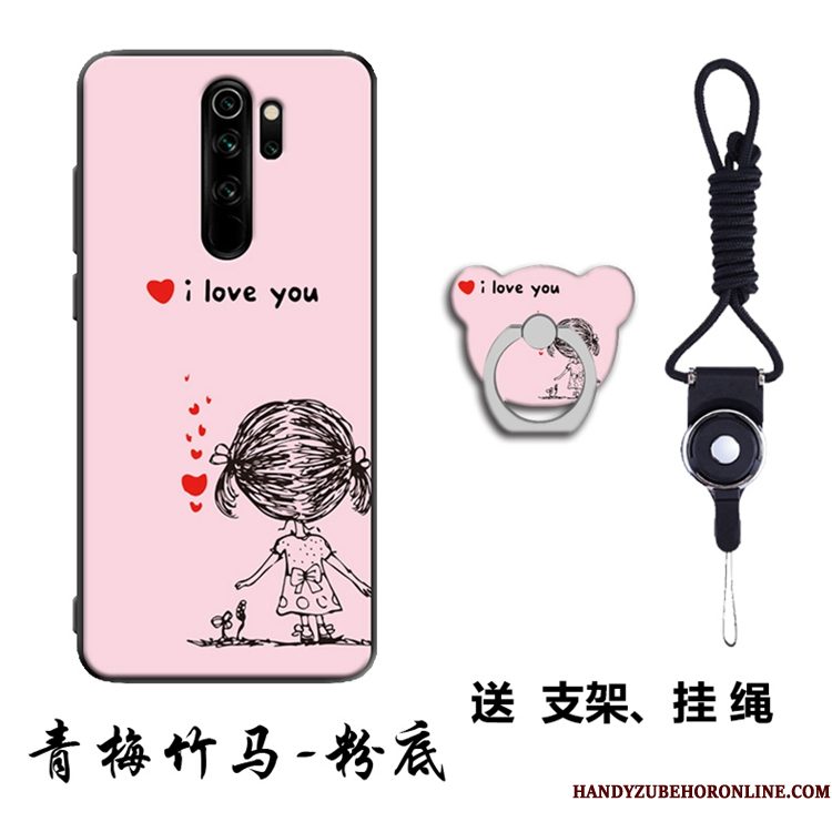 Hoesje Redmi Note 8 Pro Zacht Hanger Rood, Hoes Redmi Note 8 Pro Ondersteuning Telefoon Mini