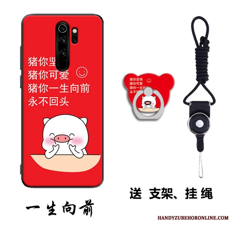 Hoesje Redmi Note 8 Pro Zacht Hanger Rood, Hoes Redmi Note 8 Pro Ondersteuning Telefoon Mini