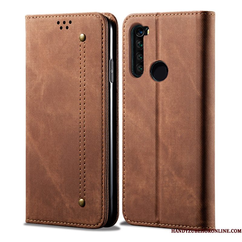 Hoesje Redmi Note 8t Folio Anti-fall Rood, Hoes Redmi Note 8t Mode Telefoon Bedrijf