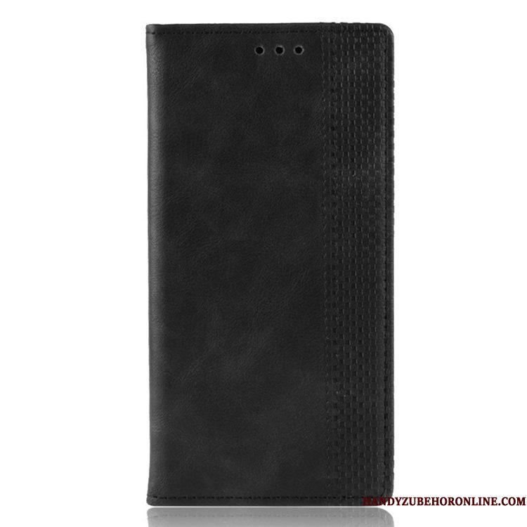 Hoesje Redmi Note 8t Folio Magnetisch Patroon, Hoes Redmi Note 8t Leer Kaart Zwart