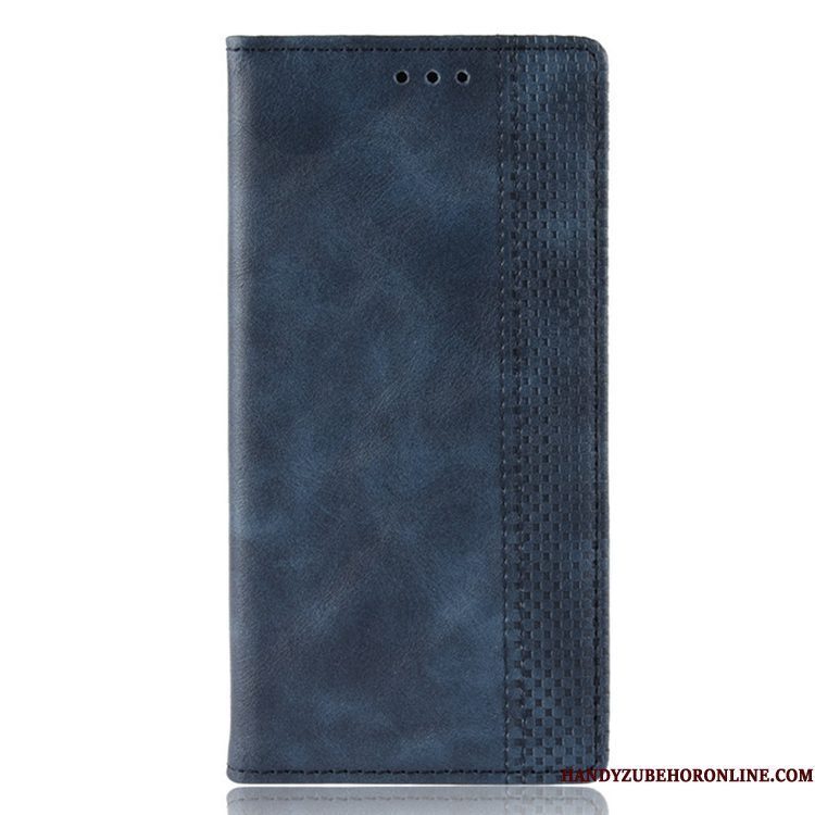 Hoesje Redmi Note 8t Folio Magnetisch Patroon, Hoes Redmi Note 8t Leer Kaart Zwart