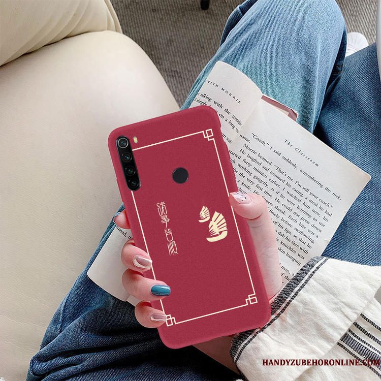 Hoesje Redmi Note 8t Zacht Nieuw Anti-fall, Hoes Redmi Note 8t Siliconen Tempereren Rood