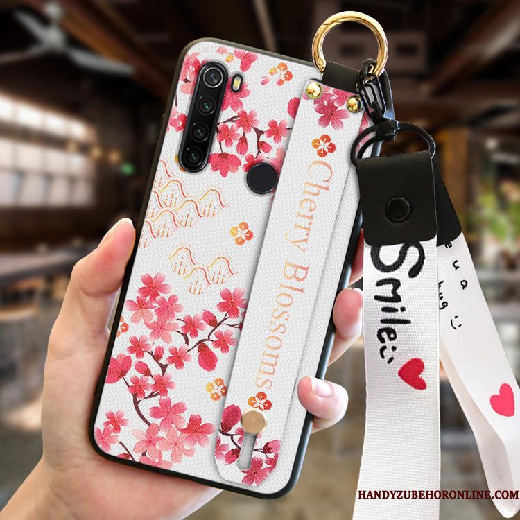 Hoesje Redmi Note 8t Zakken Anti-fall Perzik Bloesem, Hoes Redmi Note 8t Siliconen Roodtelefoon