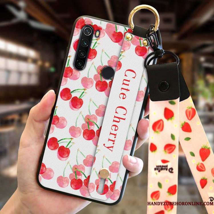 Hoesje Redmi Note 8t Zakken Anti-fall Perzik Bloesem, Hoes Redmi Note 8t Siliconen Roodtelefoon