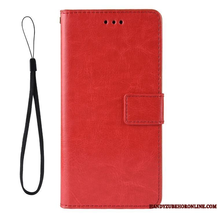 Hoesje Redmi Note 9 Folio Telefoon Zwart, Hoes Redmi Note 9 Leer Mini Rood