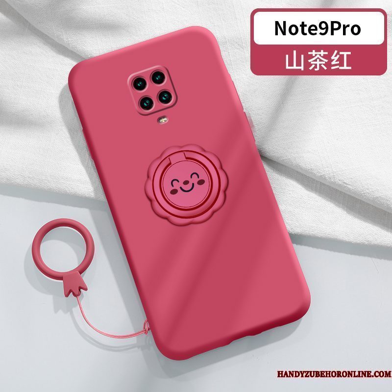 Hoesje Redmi Note 9 Pro Bescherming Rood Trend, Hoes Redmi Note 9 Pro Zakken Dun Smiley