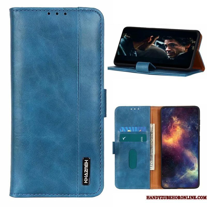 Hoesje Redmi Note 9 Pro Leer Bedrijf Rood, Hoes Redmi Note 9 Pro Folio Telefoon Bruin