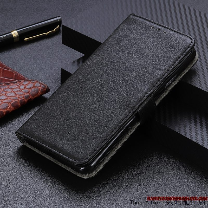 Hoesje Redmi Note 9 Pro Leer Minitelefoon, Hoes Redmi Note 9 Pro Folio Kaart Purper