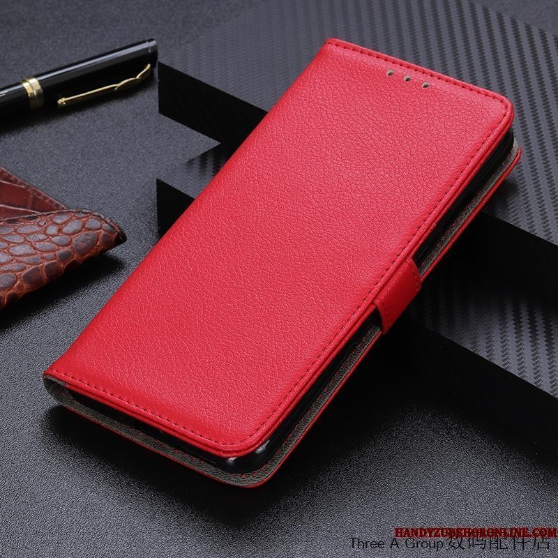 Hoesje Redmi Note 9 Pro Leer Minitelefoon, Hoes Redmi Note 9 Pro Folio Kaart Purper