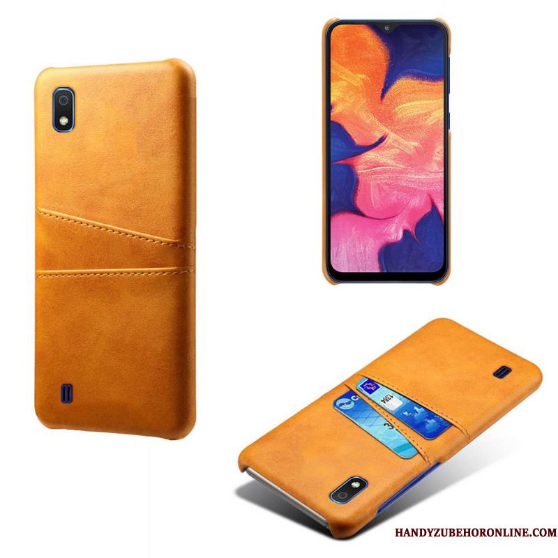 Hoesje Samsung Galaxy A10 Leer Telefoon Rood, Hoes Samsung Galaxy A10 Bescherming Kaart Nieuw